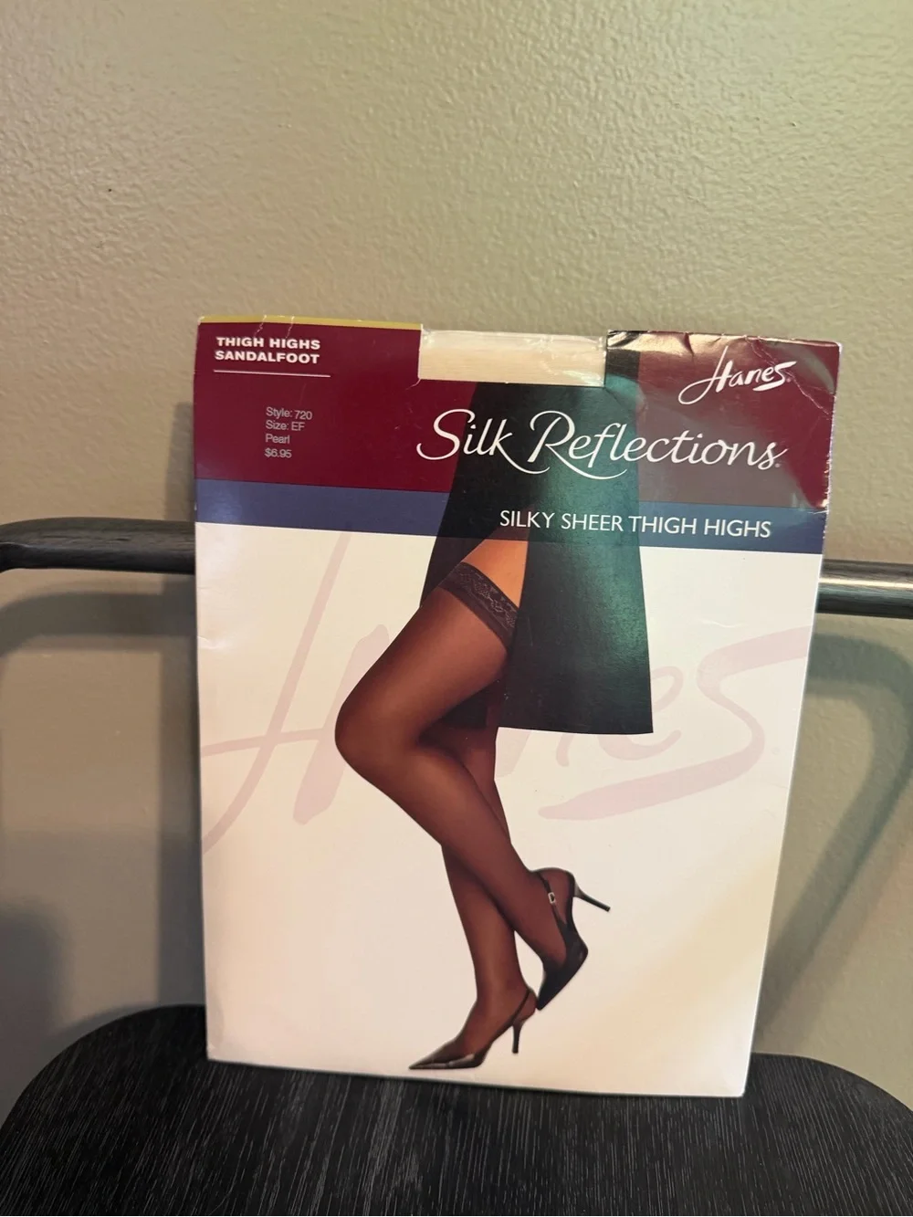 Hanes Silk Reflections Silky Sheer Thigh Highs Size EF Pearl Style 720 NIP